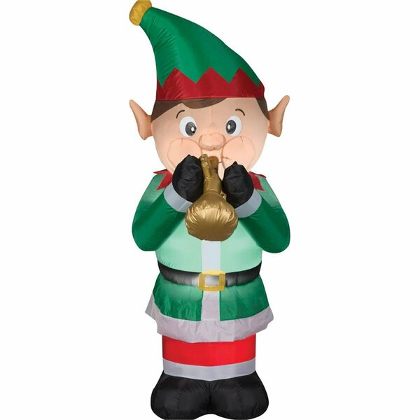 Gemmy Industries Gemmy  Animated Elf Playing Trumpet Airblown SS118906G